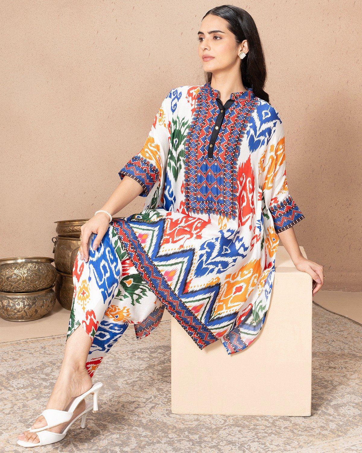 WHITE IKATAN GALE CO-ORD SET