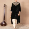 BLACK VELVET NAVYA BEADED TUNIC - Image 3