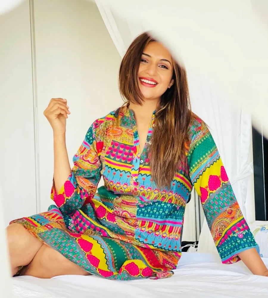 PRINT INDIAN ACCENT A LINE TUNIC